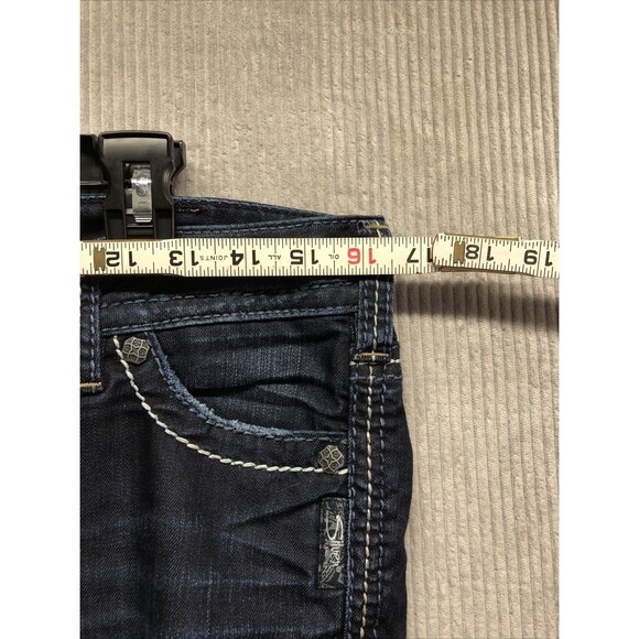 Silver Womens Jeans Size 18" W30/L31 Western Glove Works Dark Wash Distressed - Picture 8 of 16